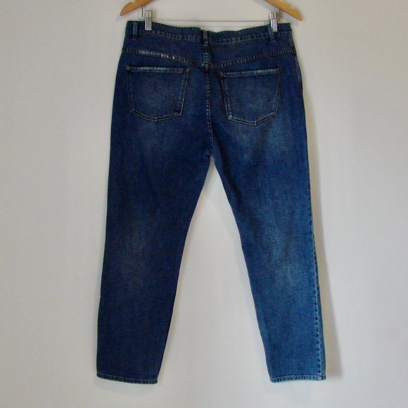 Free People Jeans Anthropologie Distressed Straight Leg High Waist Button Sz 29 - Picture 11 of 15